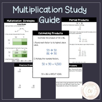 Preview of Multiplication Study Guide and Practice Problems