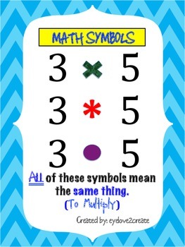 multiplication symbols