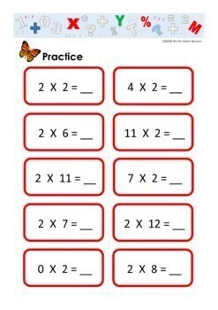 Multiplication Table Chart Tables 1 2 3 4 5 Flash Card And Practice Set