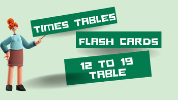 Preview of Multiplication Table Flash Cards (12 to 19 table)