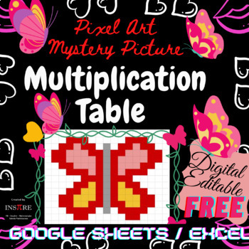 Preview of Spring Multiplication Table Facts Math Pixel Art Mystery Picture DIGITAL Activit