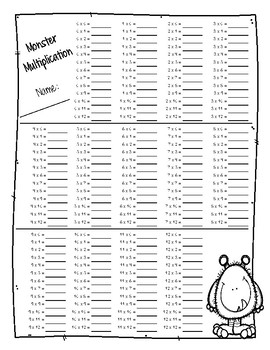 Multiplication Table Practice by Once Upon a Creative ...