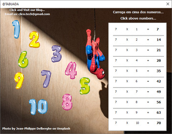 Preview of Multiplication Table Spiderman