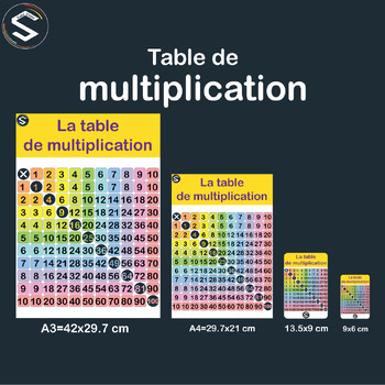 Preview of Multiplication Table flash cards [ La table de multiplication ] for math classes