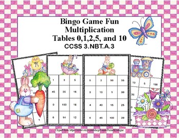 Preview of Multiplication Tables 0,1,2,5, and 10 Tables - Bingo Game - Easter