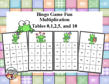 Preview of Multiplication Tables 0,1,2,5, and 10 Tables - Bingo Game -Spring