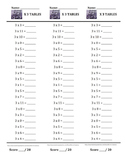 Multiplication Tables 1-12