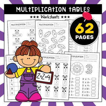 Preview of Multiplication Tables 1-12, Multiplication Facts Practice, Times Table Chart