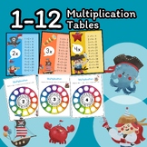 Multiplication Tables, 1x-12x a4 Posters with colorful worksheet