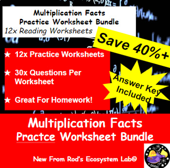 Preview of Multiplication Tables 30x Question Worksheet Bundle **Editable w/Answer Key**