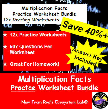 Preview of Multiplication Tables 50x Question Worksheet Bundle **Editable w/Answer Key**