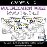 Multiplication Tables Review Task Cards