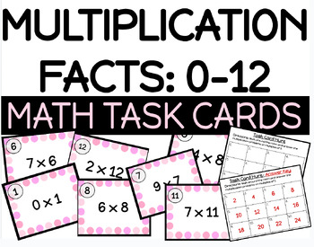 Preview of Multiplication Task Card Hunt: Facts 0-12