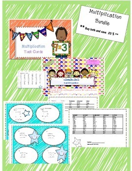 Preview of Multiplication Task Card and Multiplication Printables  BUNDLE