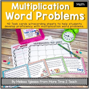 Preview of Multiplication Word Problems Task Cards {Common Core}