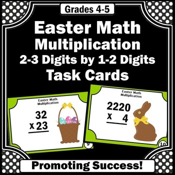 Preview of Easter Multiplication 2 3 Digit by 1 2 Digit Multiplication Practice Morning Wor