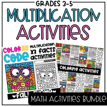 Preview of Multiplication Task Cards + Coloring Activities {Multiply 3’s}
