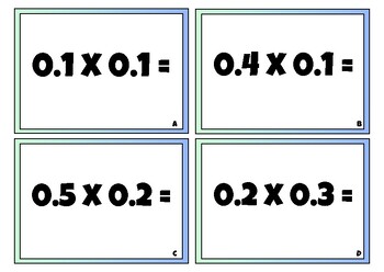 Preview of Multiplication Task Cards Decimals Tenths by Tenths