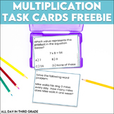 Multiplication Task Cards FREEBIE | Grade 3 Test Prep Activity