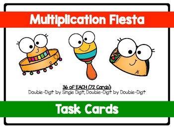 Preview of Multiplication Task Cards-Fiesta Themed! (SAMPLE)
