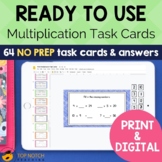 Multiplication Task Cards | Math Fact Practice Games and A