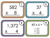 Multiplication Task Cards-Multiplying a number of up to 4 