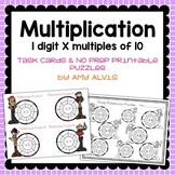 Multiplication Task Cards & NO PREP Printable Puzzles 1 di