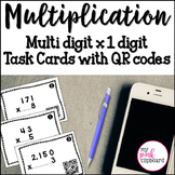 Multiplication Task Cards with QR Codes  Multi-digit by on