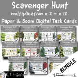 Multiplication Task Cards   x2 through x12  Print and Digi