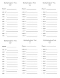 Multiplication Test- 1-10