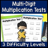 Multiple Digit Multiplication Tests | 3 Tests | 2, 3 and 4