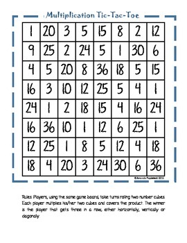 Multiplication Tic Tac Toe {Fun Math Game} 