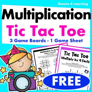 Preview of Free Tic Tac Toe Multiplication Games for Math Fact Fluency Printable & Digital