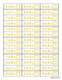 Multiplication "Tickets"