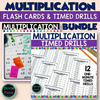 Preview of Multiplication Timed Drills and Flash Cards Bundle