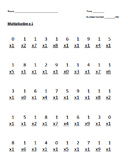 Multiplication Timed Math Drills 50 Problems