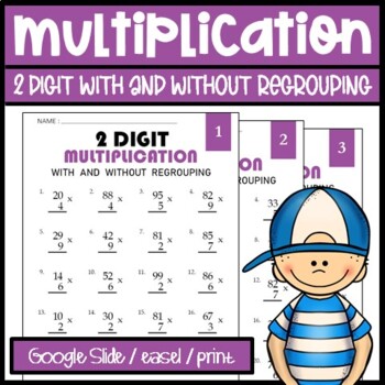 Preview of Multiplication Timed Math Drills - Multiply 2-Digit by 1-Digit Numbers Worksheet