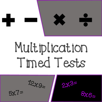 Preview of Multiplication Timed Tests