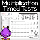 Multiplication Timed Tests | Math Fact Fluency Assessments