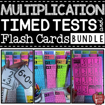 Preview of Multiplication Timed Tests and Flash Cards BUNDLE for Math Fact Fluency