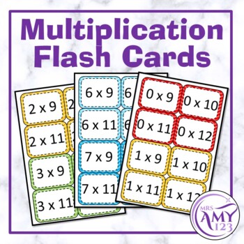 6 multiplication tables flash cards printable