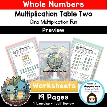 Preview of Multiplication Times Table Two - Dino Multiplication Fun