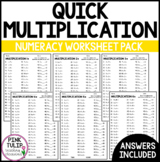 Multiplication Times Table Worksheets - Numeracy Warm Up