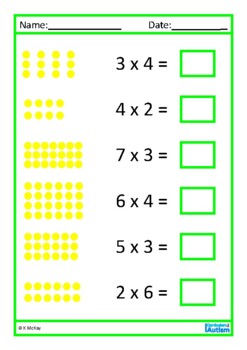 for worksheets free th kindergarten Multiplication Worksheets, Special Tables Autism, Times