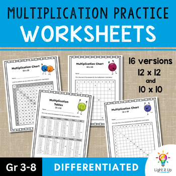 Preview of Multiplication/Times Tables Practice Worksheets (DIFFERENTIATED!)