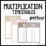 Multiplication Timestables Posters BOHO Morandi Theme