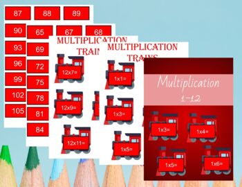 Preview of Multiplication Train facts 1 to 12 Interactive  binder, Folder printable