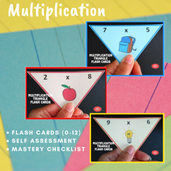 Preview of Multiplication Triangle Math Flash Cards