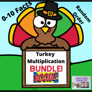 Preview of Multiplication Turkey Boom Bundle