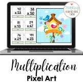 Multiplication Two Digit by Two Digit Pixel Art (Spring) 2